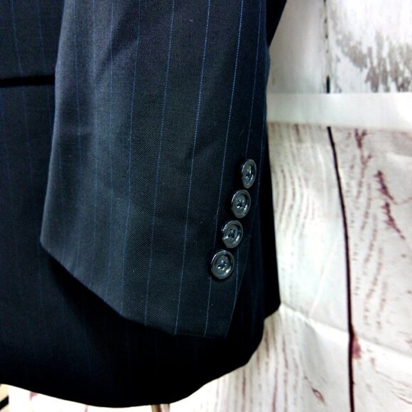 Jos A Bank 1905 41L Deep Blue Striped 2pc Suit - Picture 5 of 16